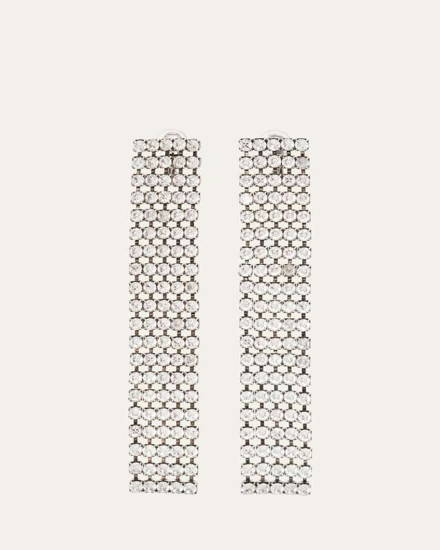 Long Bulky Rhinestone Earrings